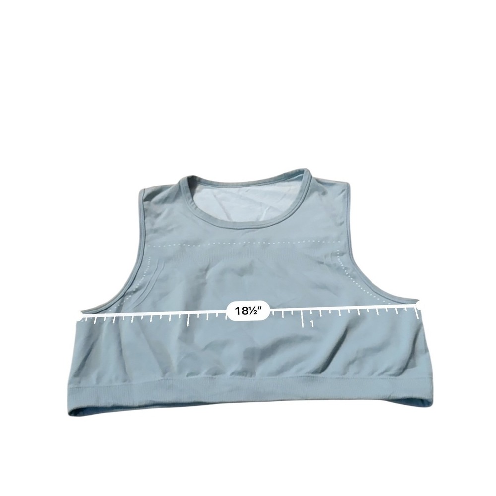 Seamless Crop Tank Top Women's Medium Sage Green Athletic Yoga‎ Gym Activewear - Picture 3 of 4